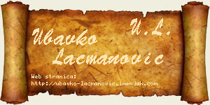 Ubavko Lacmanović vizit kartica